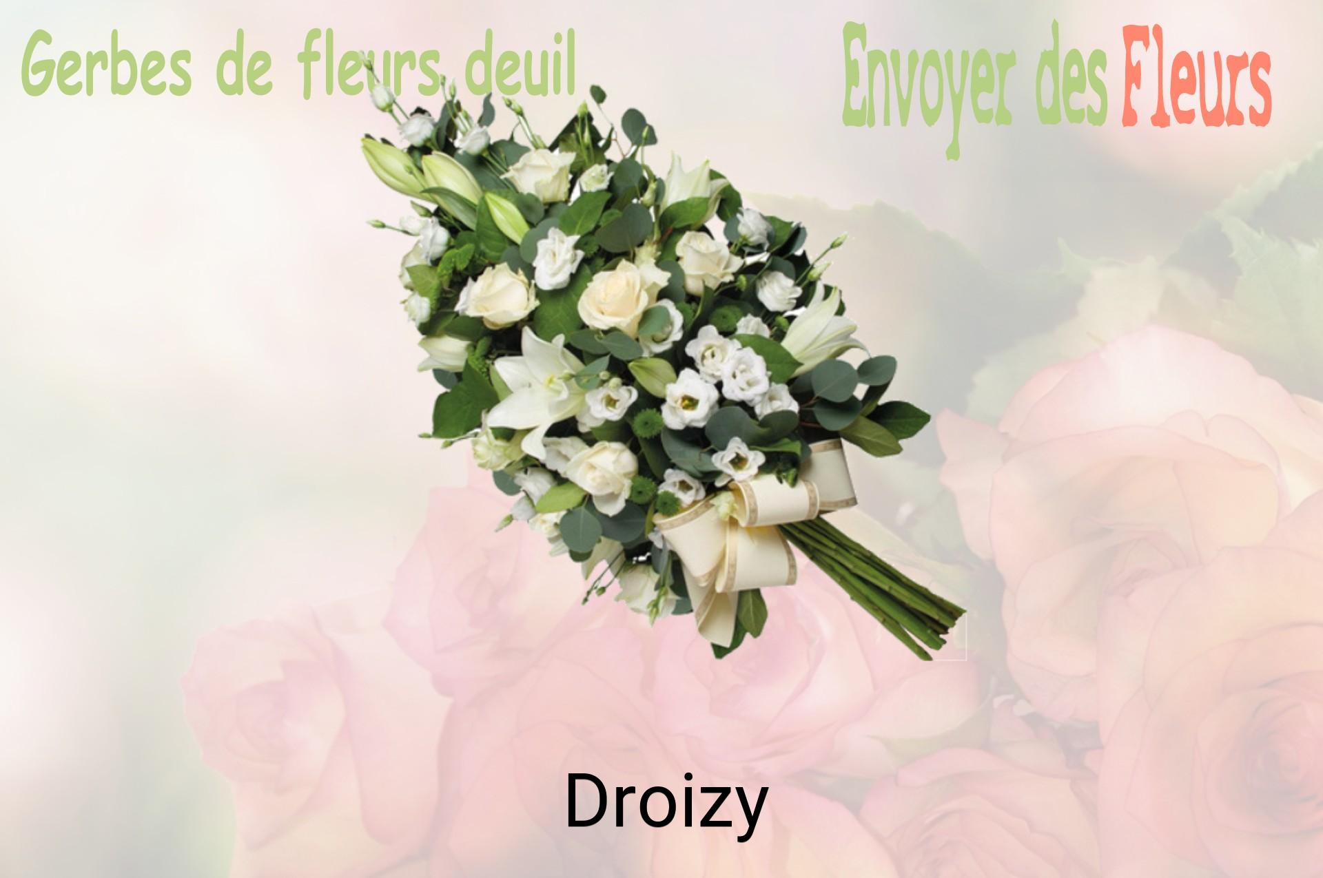Gerbe de fleurs de deuil livrée à Droizy